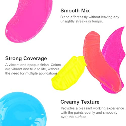 Neon Acrylic Paint Set (5.68 Fl Oz)