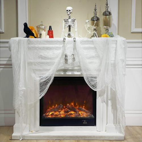 Halloween Cheese cloth 39.37 x 393.7 Inch White Cheesecloth Roll for Crafts Large Cotton Muslin Gauze Fabric for Halloween Outdoor & Indoor Spooky Decoration