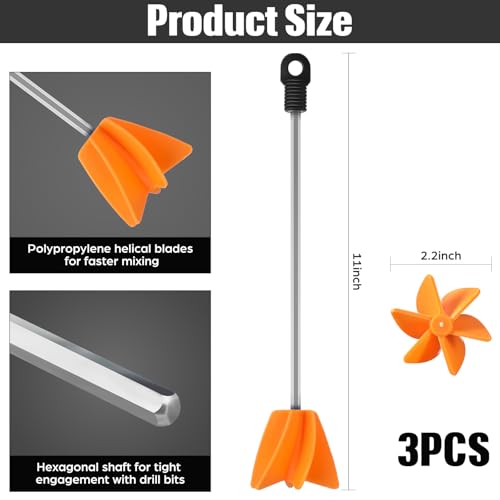 11" 3 Pcs Paint Stirrer for Drill (3 Count)