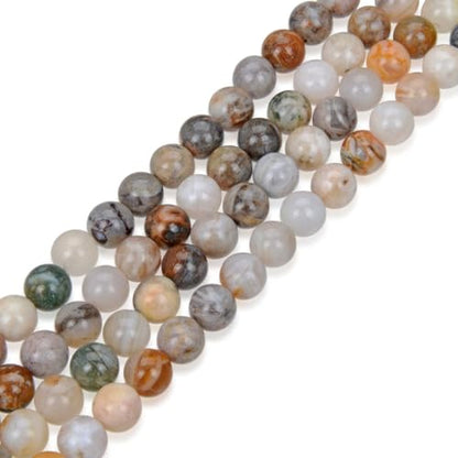 120pcs Adabele Natural Bamboo Leaf Agate Gemstone 6mm Round Beads (116 Count)