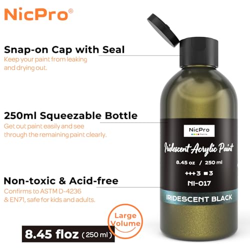 Iridescent Black Acrylic Paint (8.45 Fl Oz)