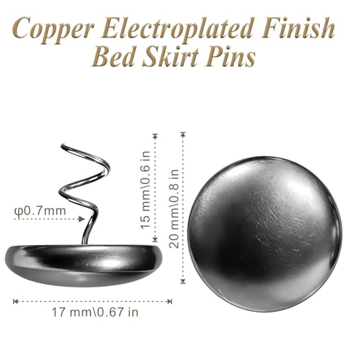 Copper Wrapped Twist Pins for Bed Skirt & Sofa Covers (16 Count)