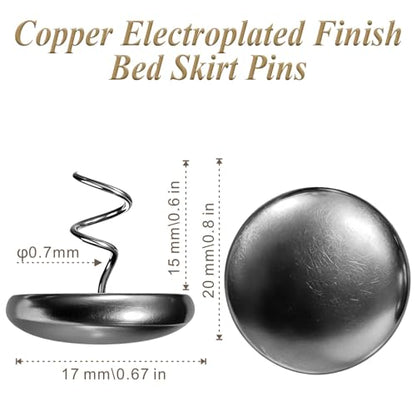 Copper Wrapped Twist Pins for Bed Skirt & Sofa Covers (16 Count)