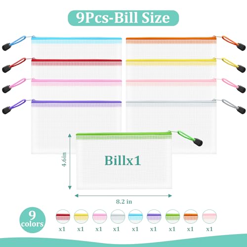 9pcs Small Zipper Pouch (9 Count)