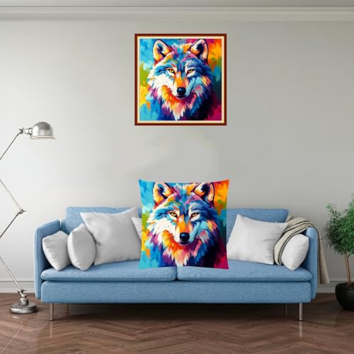 Stamped Cross Stitch Kits for Adults Beginners Pillow Needlepoint Kit with Embroidery Pattern Needlework Kit Prestamped Stitches Kit 11CT Cross Stitching