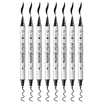 8 Pack Black Brush and Fine Dual (8 Count)