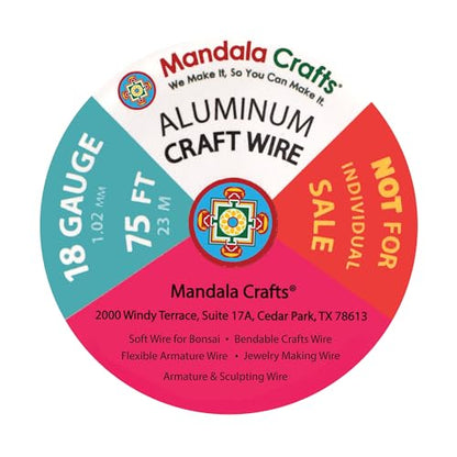 18 GA Blue Pink Brown Assorted Anodized Aluminum Craft Wire (450 Foot)
