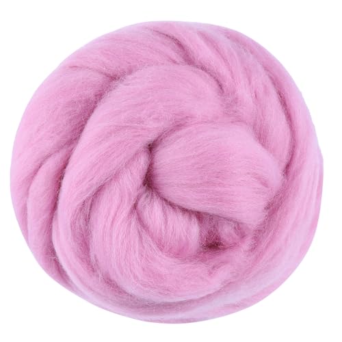 3.53oz Needle Felting Wool Roving for Needle Felting Dark Pink Felting Wool