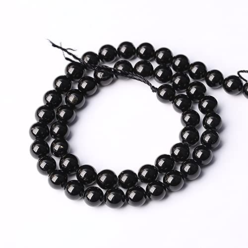 90pcs 4mm AAAA Natural Black Tourmaline Gemstone Beads Round Loose Beads for Jewelry Making DIY Bracelet Necklace