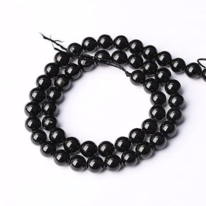 90pcs 4mm AAAA Natural Black Tourmaline Gemstone Beads Round Loose Beads for Jewelry Making DIY Bracelet Necklace