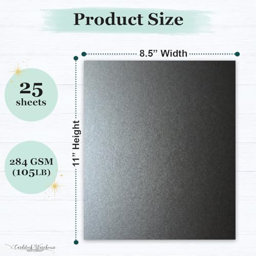 Cardstock Warehouse Stardream Anthracite Grey Cardstock Paper (25 Count)