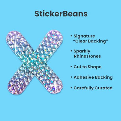 Sparkly Rhinestone Alphabet Letter Sticker X