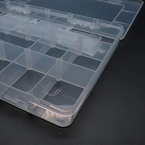 18 Grid Clear Plastic Organizer with Adjustable Dividers