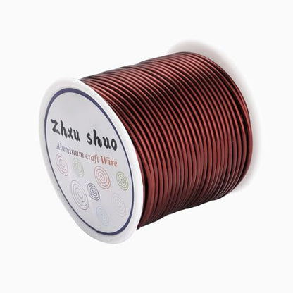 12 Gauge(2mm) Aluminum Wire 35 Yards Anodized Metal Wire for Bonsai Armature Crafting Sculpting Jewelry Craft Making Beading Floral (Brown, 12 Gauge) (105 Foot)