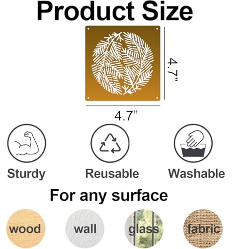 Sashiko Stencil Embroidery Stencils for Crafts Reusable 4.7" (25 Count)