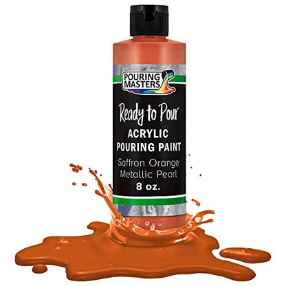 Pouring Masters Saffron Orange Metallic Pearl Ready to Pour Acrylic Pouring Paint (8 Fl Oz)