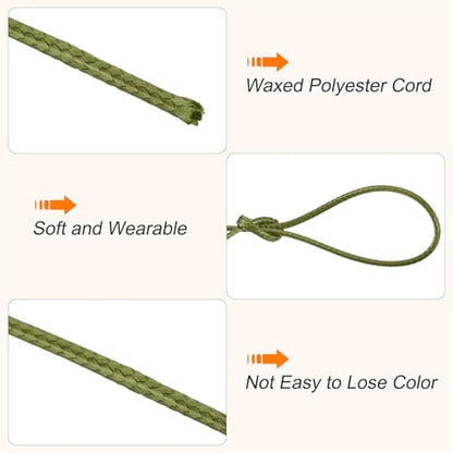 Waxed Cord 1.2mm Waxed Polyester Cord 175 Yard Wax String for Bracelet Making