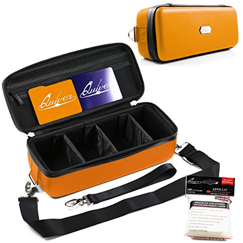 Orange Bolt Card Carrying Case fits Pokemon Cards and other TCG Games