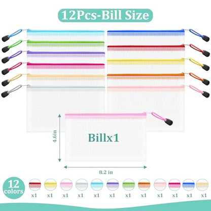 12pcs Mesh Zipper Pouch Bags Small (9 Count)