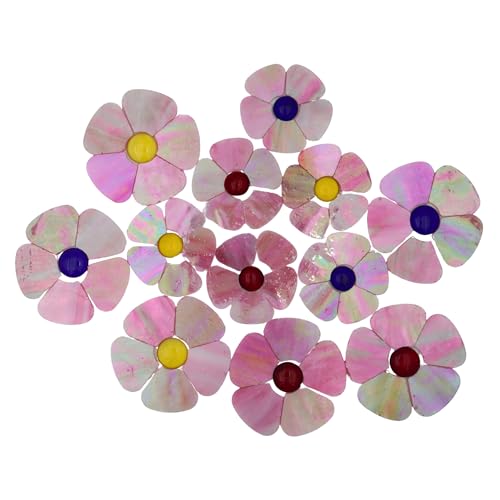 Iridescent Flower Mosaic Tiles (12 Count)