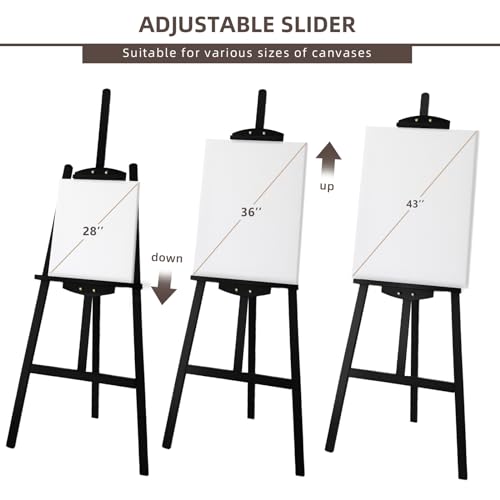 Adjustable Black Pine Wooden Painting Easel
