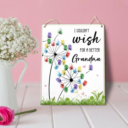 Dandelion DIY Custom Mothers Day Gift For Grandma Fingerprint Sign