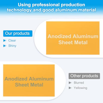 2.1x3.3 Inch Anodized Aluminum Sheet Metal (15 Count)