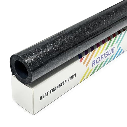 Black Glitter HTV Heat Transfer Vinyl 12" x6FT