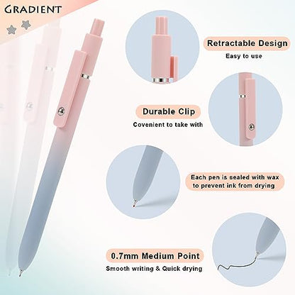 5pcs Gel Pens Black Ink Medium Point 0.7mm Pens (5 Count)