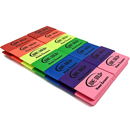 28 Neon Colored Rubber Erasers (28 Count)