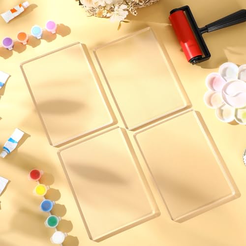 8 Pack Monoprinting Print Plates 5 x 7 Inch Reusable Silicone Plate Class Printing Plates for Press Art Printmaking for Card Making (8 Count)