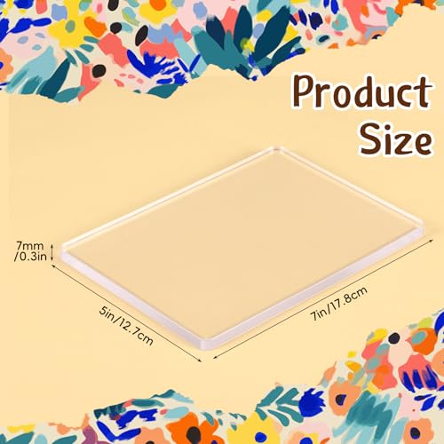 8 Pack Monoprinting Print Plates 5 x 7 Inch Reusable Silicone Plate Class Printing Plates for Press Art Printmaking for Card Making (8 Count)
