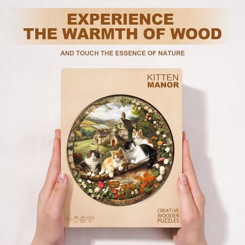 Cat Manor Puzzles Adults Gifts Wooden 270 Pieces 13.4 * 13.4in (270 Count)