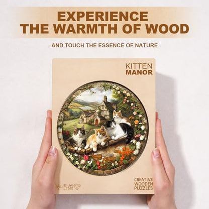 Cat Manor Puzzles Adults Gifts Wooden 270 Pieces 13.4 * 13.4in (270 Count)