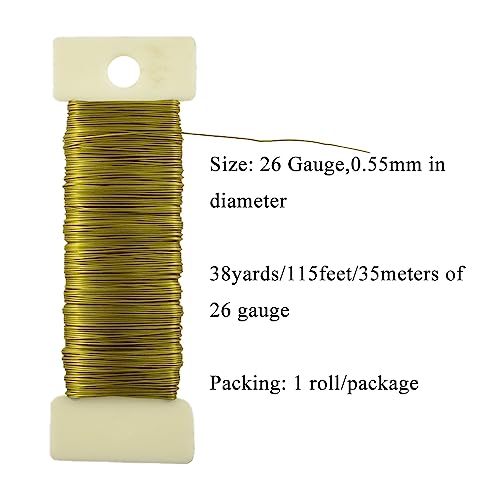 26Gauge Golden Metal Floral Wire