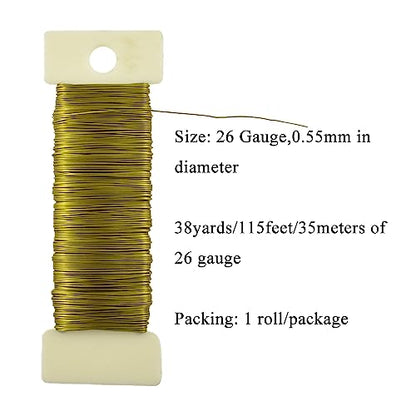26Gauge Golden Metal Floral Wire