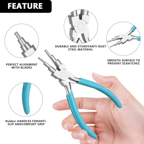 2 Pieces 6 in 1 Jewelry Pliers Jewelry Making Tool