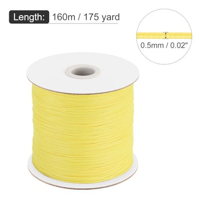 Waxed Cord 0.5mm Waxed Polyester Cord 175 Yard Wax String for Bracelet Making