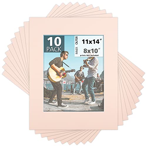 Mat Board Center 10 Pack 11x14 Photo Mats for 8x10 Picture (10 Count)