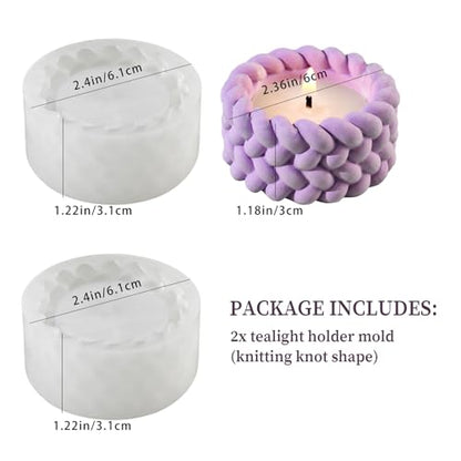 2PCS Knot Shape Tealight Holder Mold