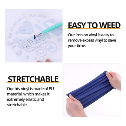 Blue Heat Transfer Vinyl Bundle (10 Count)