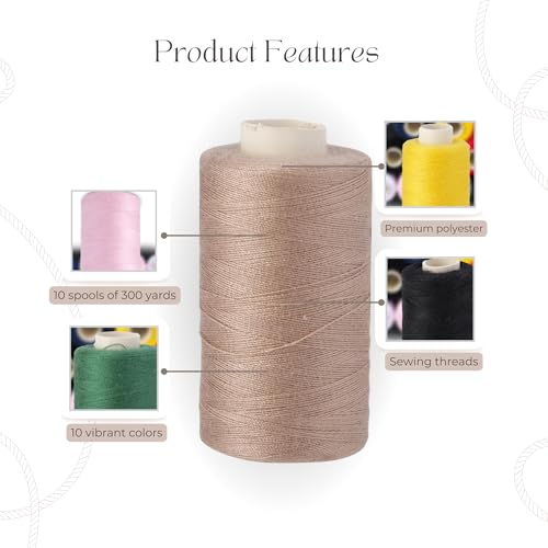 10 Colors Serger Sewing Thread