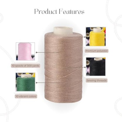 10 Colors Serger Sewing Thread