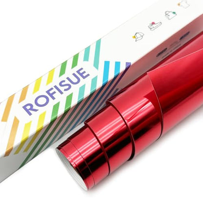 Metallic Red Foil Heat Transfer Vinyl 12Inch*6FT Bundle Chrome HTV in Vibrant Colors for Stunning T