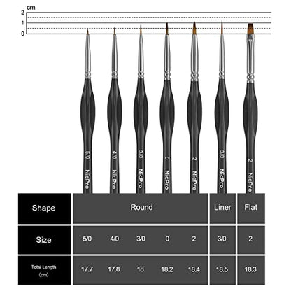 7 PCS Micro Fine Detail Paint Brush Set (7 Count)