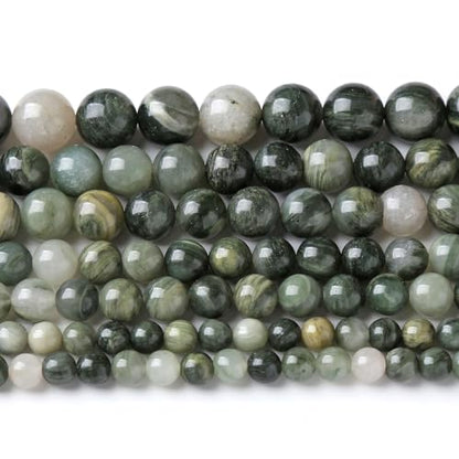 90pcs 4mm Natural Green Hair Quartz Stone Beads for Jewelry Making DIY Bracelet Necklace Accessories 15" Energy Healing Power Round Stone Beads