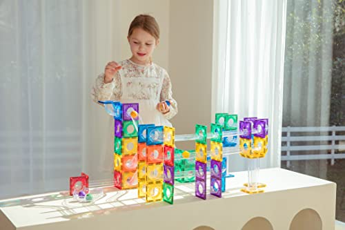 Marble Run Magnetic Tiles Set 120PCS (120 Count)