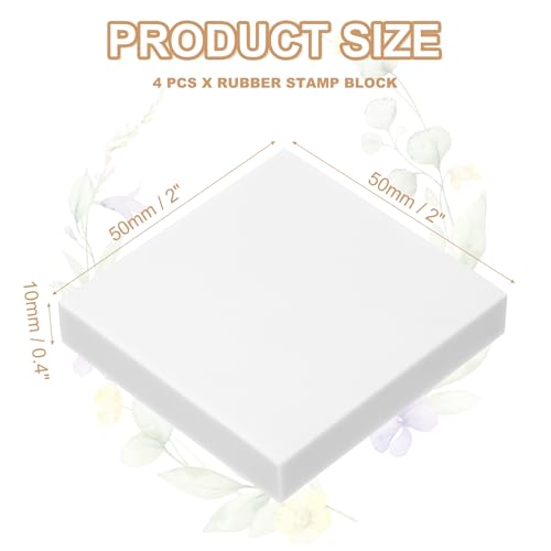 4Pcs 2X2" Rubber Carving Blocks (4 Count)