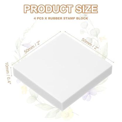 4Pcs 2X2" Rubber Carving Blocks (4 Count)