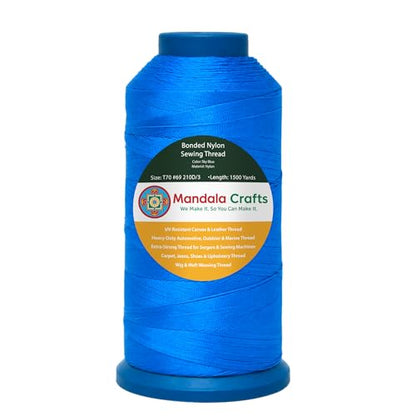 Size 69 210D T70 Sky Blue Bonded Nylon Thread (4500 Foot)